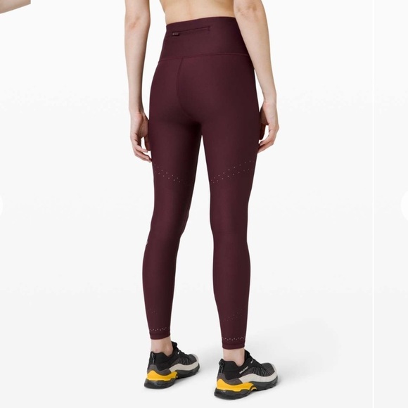 [8] 2020 Lululemon Athletica Zoned In Tight *27" Cassis Burgundy Running Legging - Picture 1 of 14